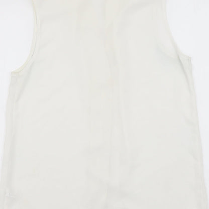 Womens UK Size 10 M&Co White Basic Button-Up