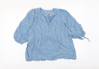 Womens UK Size 8 NEXT Blue Basic Blouse