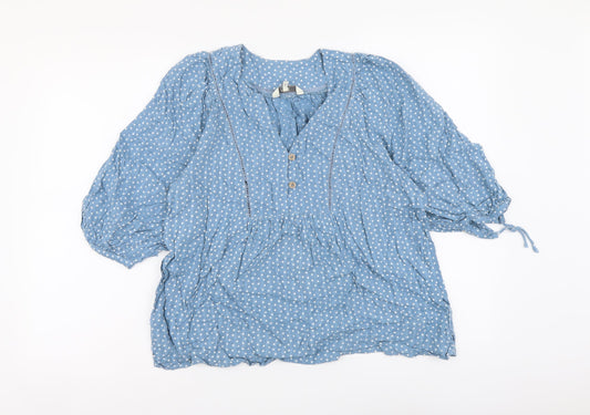 Womens UK Size 8 NEXT Blue Basic Blouse