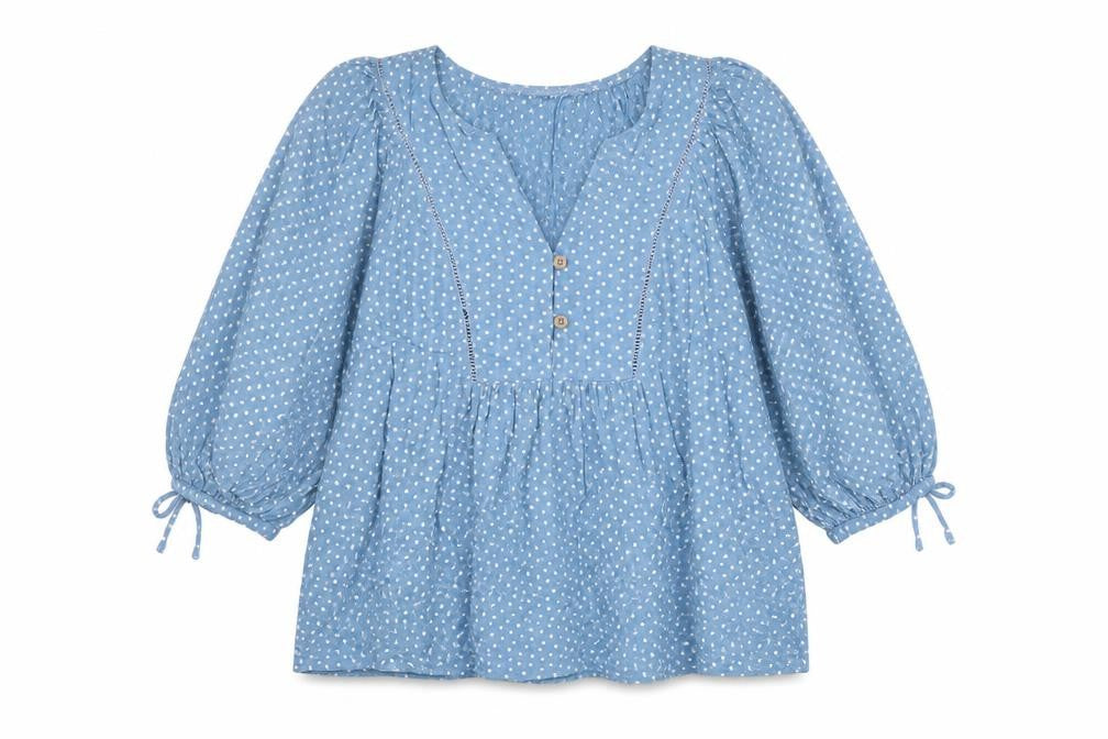 Womens UK Size 8 NEXT Blue Basic Blouse