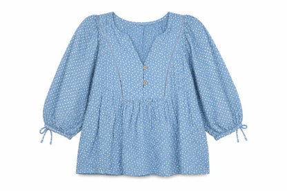 Womens UK Size 8 NEXT Blue Basic Blouse