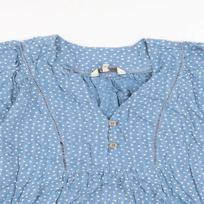 Womens UK Size 8 NEXT Blue Basic Blouse
