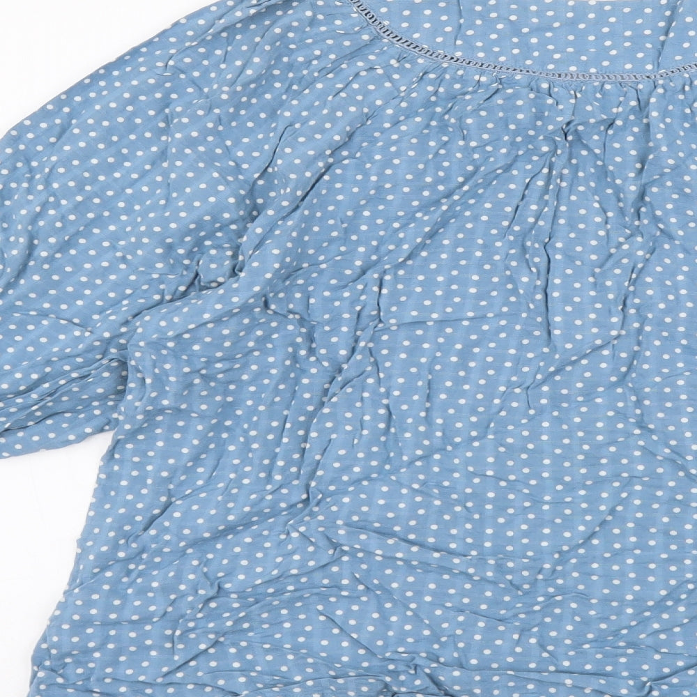 Womens UK Size 8 NEXT Blue Basic Blouse