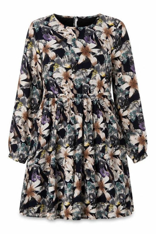 Mela London Womens Multicoloured Floral Polyester A-Line Size 16 Round Neck Pullover