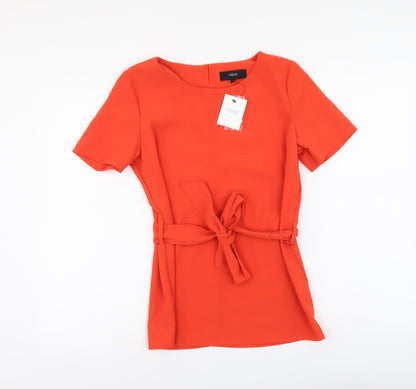 Womens UK Size 6 NEXT Orange Basic Blouse