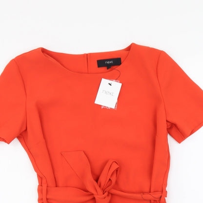 Womens UK Size 6 NEXT Orange Basic Blouse