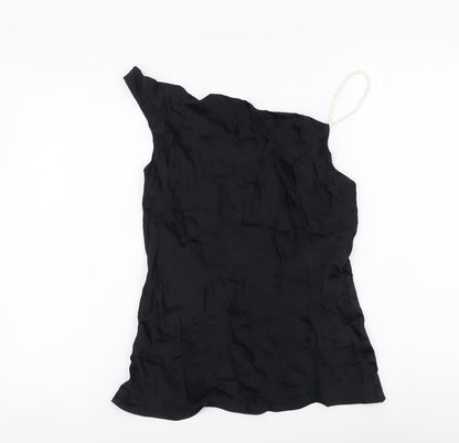 Womens UK Size S Zara Black Basic Blouse