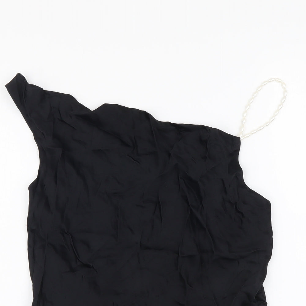 Womens UK Size S Zara Black Basic Blouse