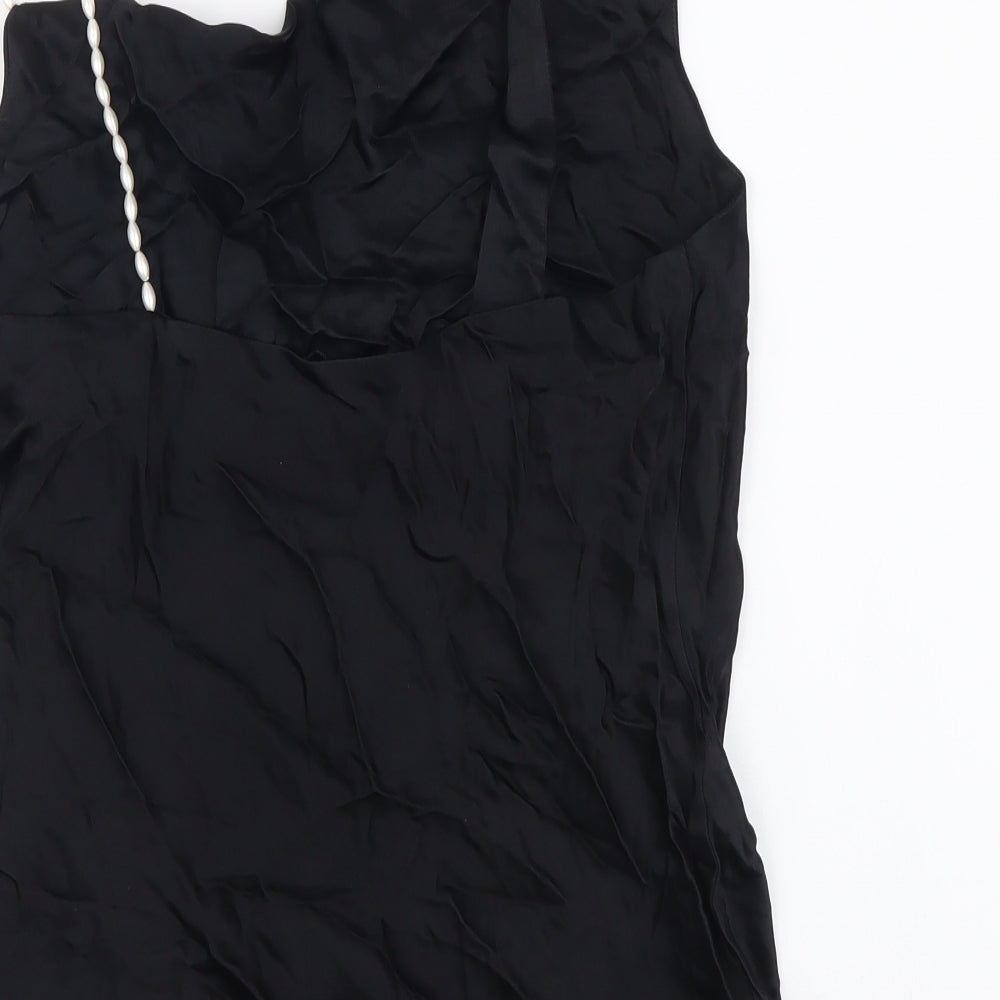 Womens UK Size S Zara Black Basic Blouse
