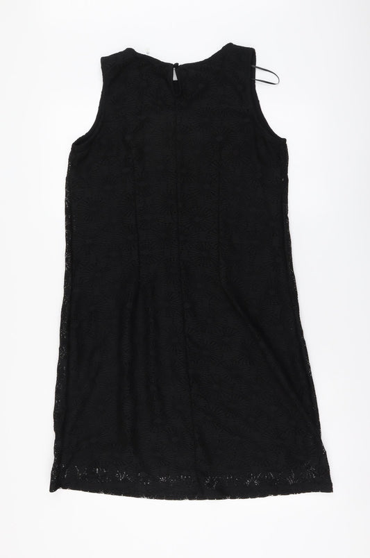 TU Womens Black Polyester A-Line Size 14 Round Neck Pullover