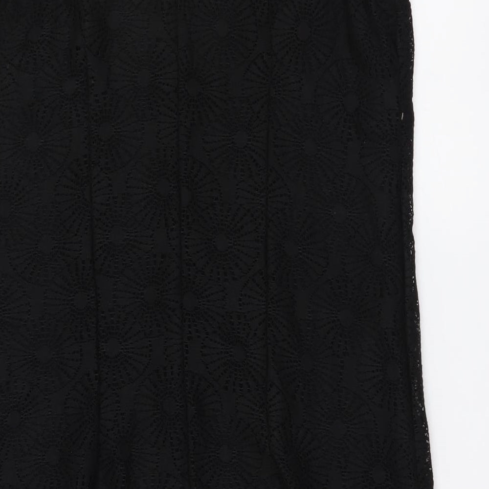 TU Womens Black Polyester A-Line Size 14 Round Neck Pullover