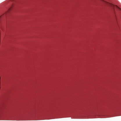 Minosa Womens Red Polyester Basic Button-Up Size 12 Collared