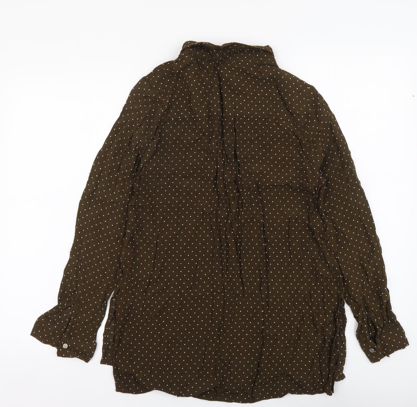 Womens UK Size 10 New Look Brown Basic Button-Up