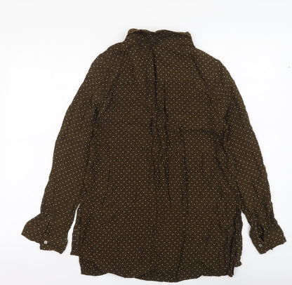 Womens UK Size 10 New Look Brown Basic Button-Up