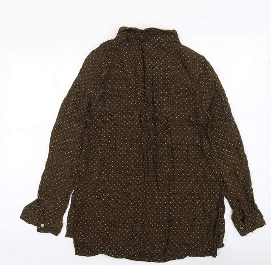 Womens UK Size 10 New Look Brown Basic Button-Up