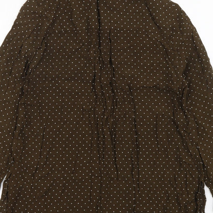 Womens UK Size 10 New Look Brown Basic Button-Up