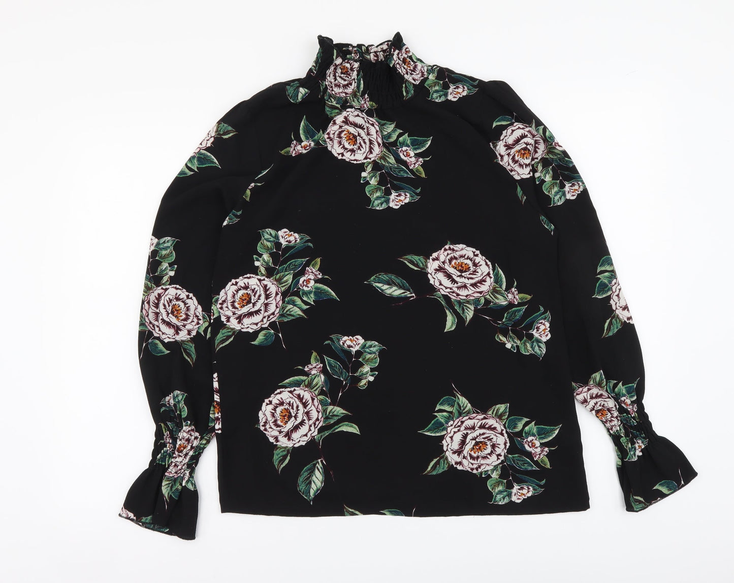 AX Paris Womens Black Floral Polyester Basic Blouse Size 8 Halter