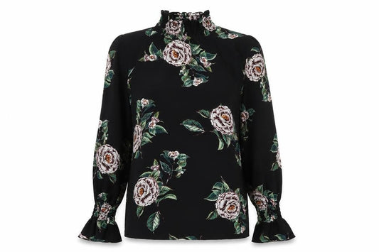AX Paris Womens Black Floral Polyester Basic Blouse Size 8 Halter