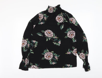AX Paris Womens Black Floral Polyester Basic Blouse Size 8 Halter