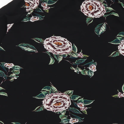 AX Paris Womens Black Floral Polyester Basic Blouse Size 8 Halter