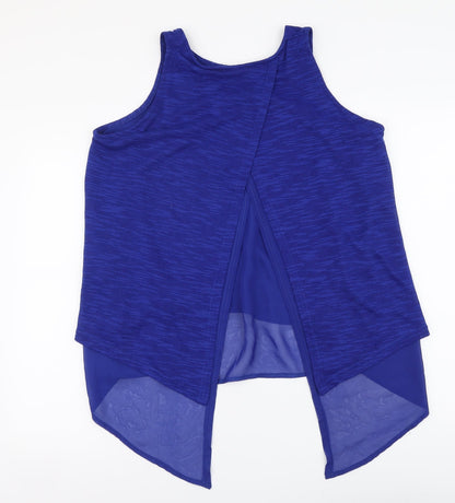 Womens UK Size 14 Peacocks Blue Basic Blouse
