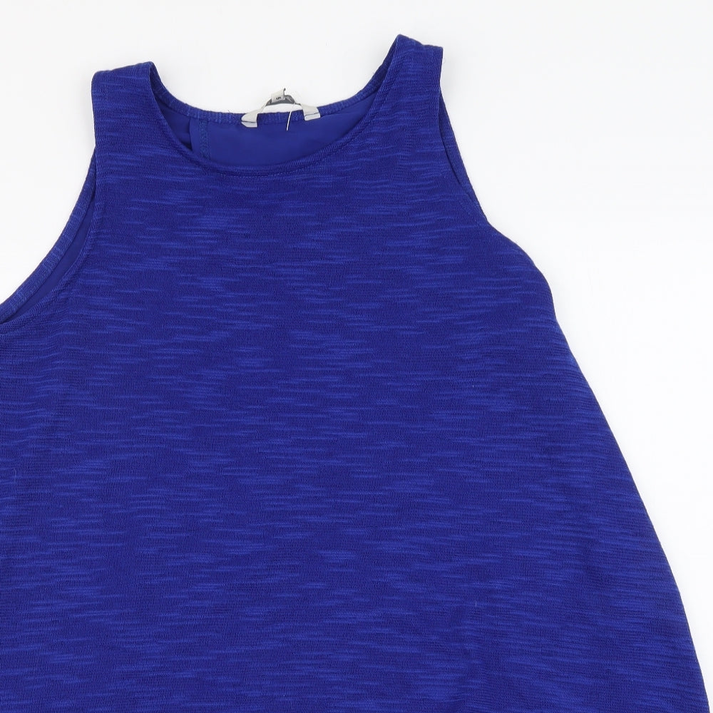 Womens UK Size 14 Peacocks Blue Basic Blouse