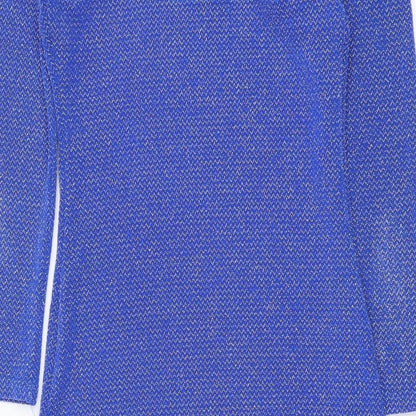 Atmosphere Womens Blue Nylon Bodycon Size 10 Round Neck Pullover
