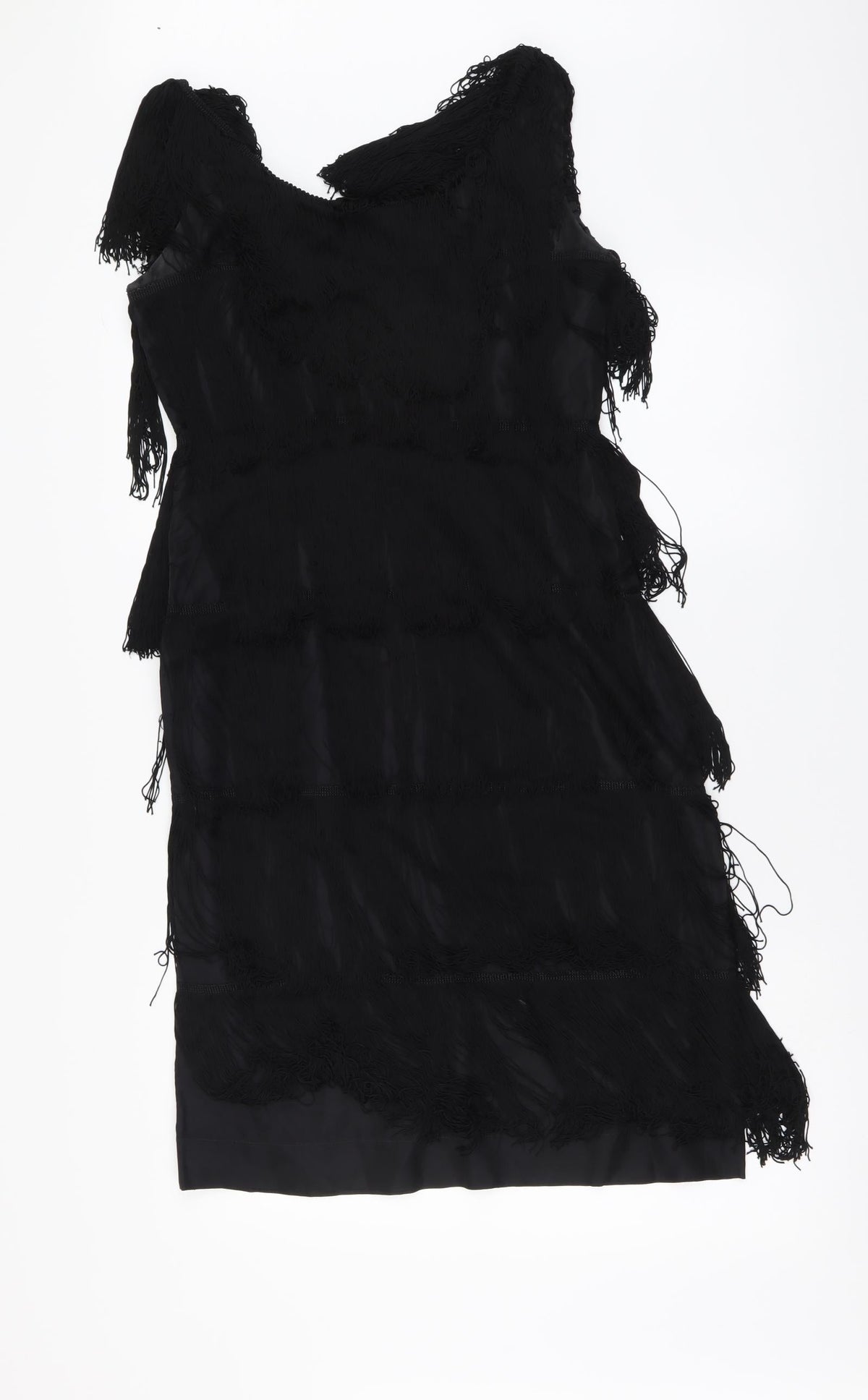 Fenrick Womens Black Polyester A-Line Size L Round Neck Zip