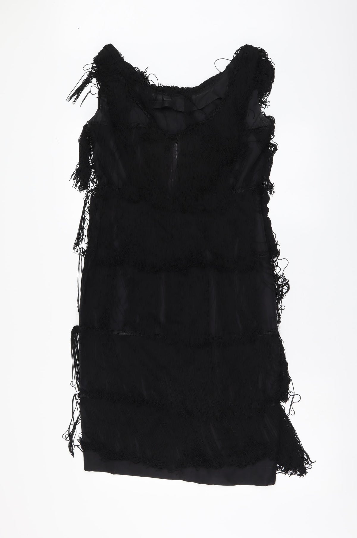 Fenrick Womens Black Polyester A-Line Size L Round Neck Zip