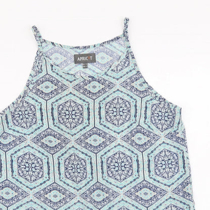 Womens UK Size 10 Apricot Blue Basic Blouse