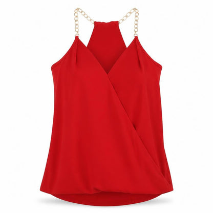 Womens UK Size 10 New Look Red Basic Blouse