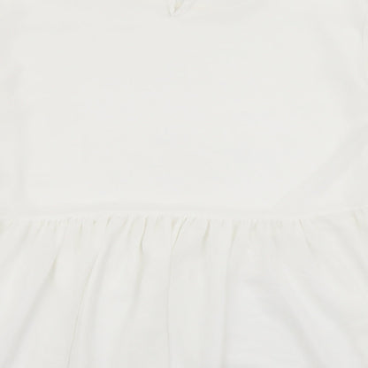 Made in Italy Womens White Polyester Basic Blouse Size 12 Round Neck