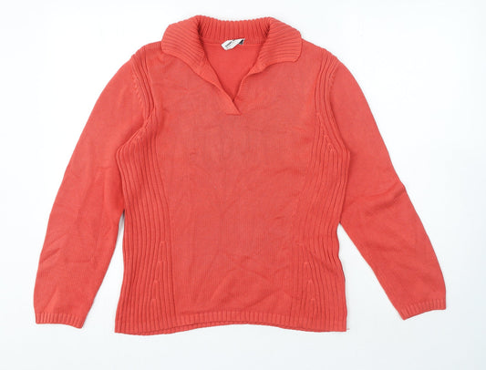 Gerry Weber Womens Pink Collared Polyacrylate Fibre Pullover Jumper Size M