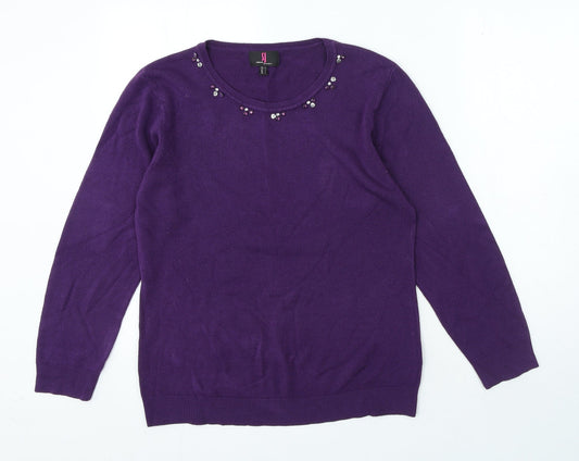 Womens UK Size L Simon Jeffrey Purple Pullover Jumper
