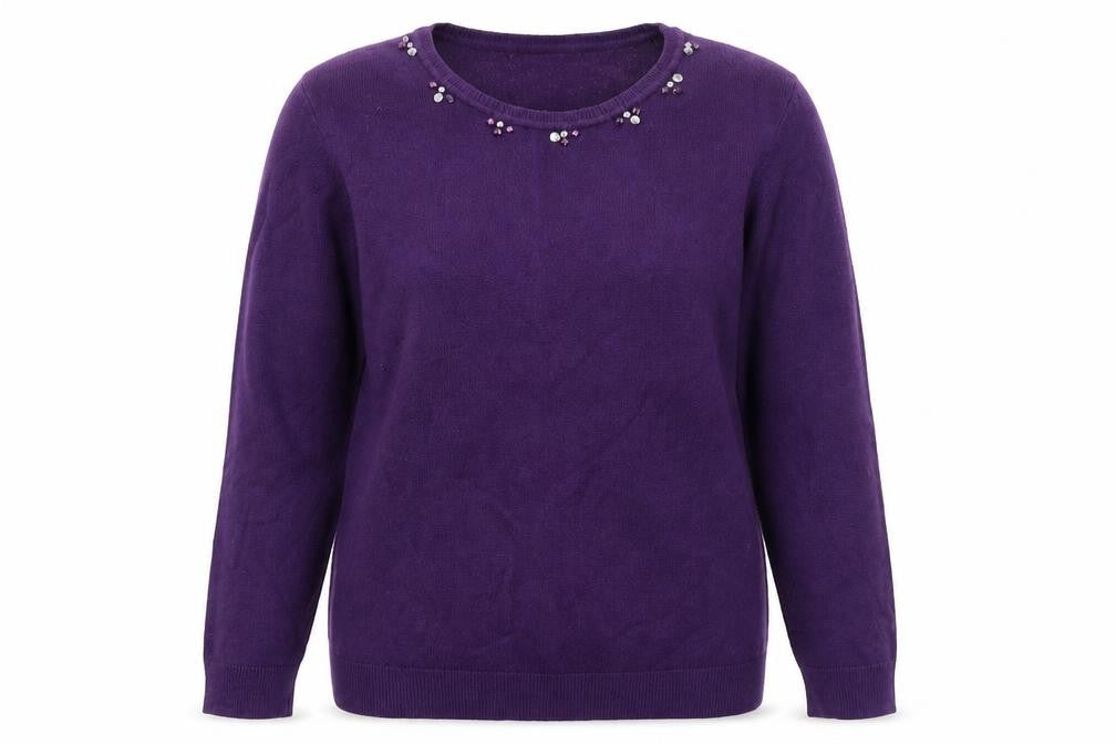 Womens UK Size L Simon Jeffrey Purple Pullover Jumper