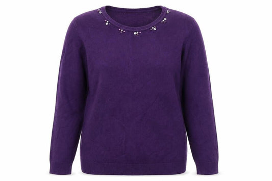 Womens UK Size L Simon Jeffrey Purple Pullover Jumper