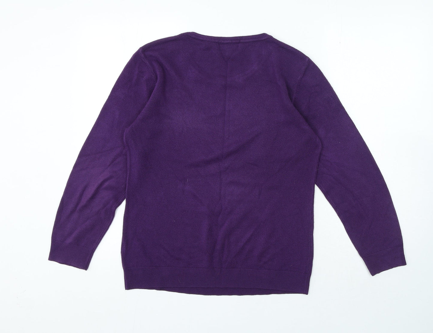 Womens UK Size L Simon Jeffrey Purple Pullover Jumper