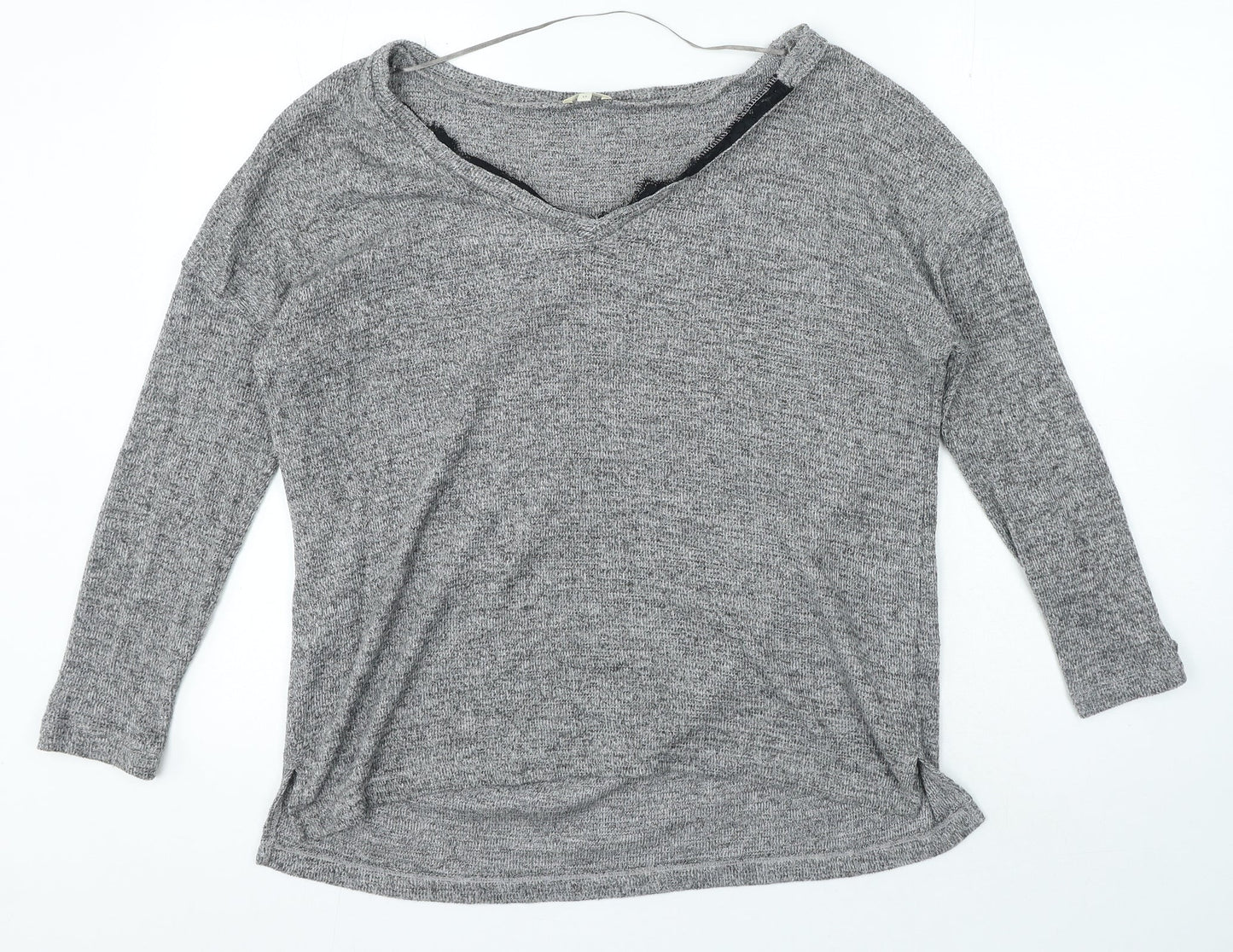 Womens UK Size 12 River Island Grey Basic T-Shirt
