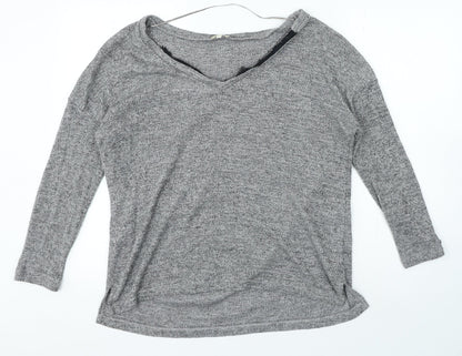 Womens UK Size 12 River Island Grey Basic T-Shirt