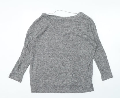 Womens UK Size 12 River Island Grey Basic T-Shirt