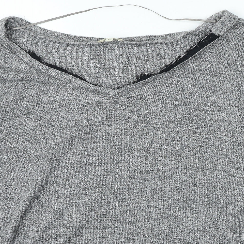 Womens UK Size 12 River Island Grey Basic T-Shirt
