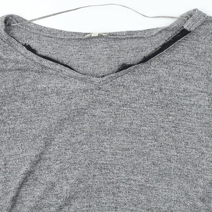 Womens UK Size 12 River Island Grey Basic T-Shirt
