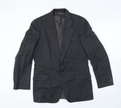 St Micheal Mens Grey Striped Wool Jacket Suit Jacket Size 36