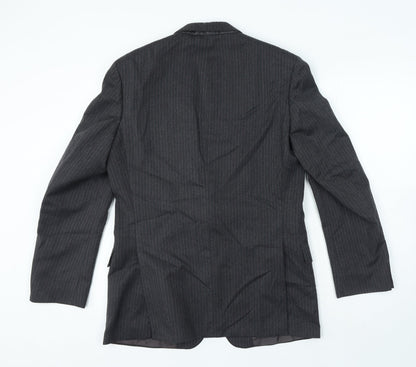 St Micheal Mens Grey Striped Wool Jacket Suit Jacket Size 36