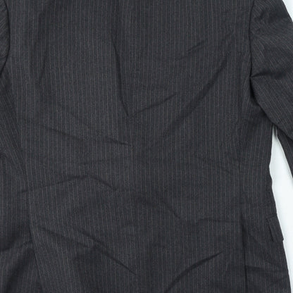 St Micheal Mens Grey Striped Wool Jacket Suit Jacket Size 36