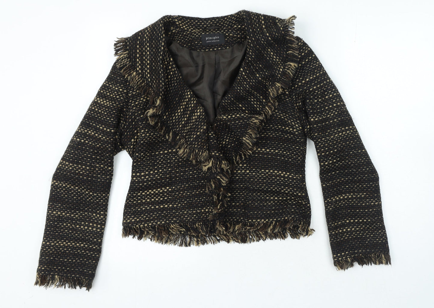 Principles Womens Brown Jacket Size 12 Hook & Eye