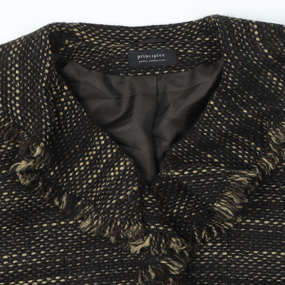 Principles Womens Brown Jacket Size 12 Hook & Eye