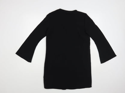Zara Womens Black Polyester Shift Size XS V-Neck Pullover
