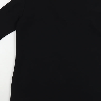Zara Womens Black Polyester Shift Size XS V-Neck Pullover