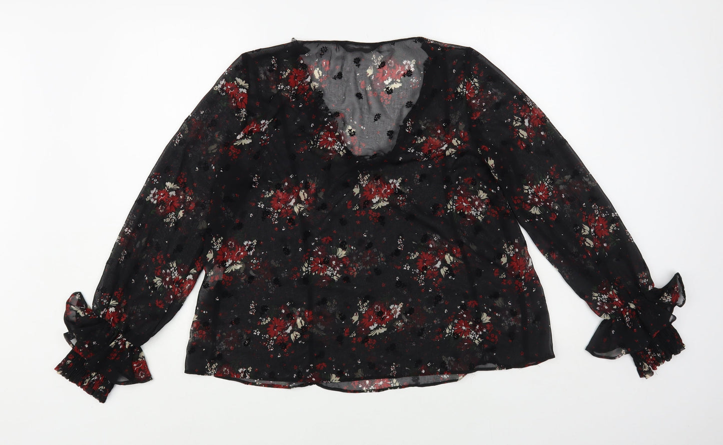Womens UK Size M Zara Black Basic Blouse